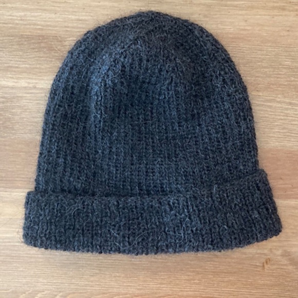 100% Alpaca Ribbed Beanie Hand Knit S M L Unisex Natural Undyed - Picture 7 of 15